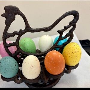 Farmhouse to City Cast Iron Hen Egg Display
